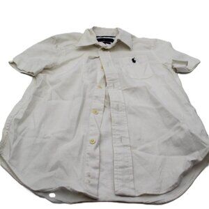 Ralph Lauren Performance Boys White Button Down Oxford Short Sleeve Top Size 6